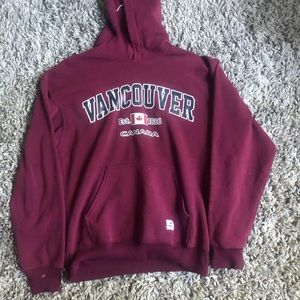 Maroon sweatshirt from Vancouver Canada